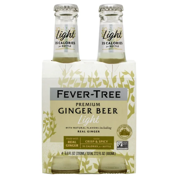 Fever-Tree Refreshingly Light Ginger Beer Bottles (6.8 fl oz x 4 ct)