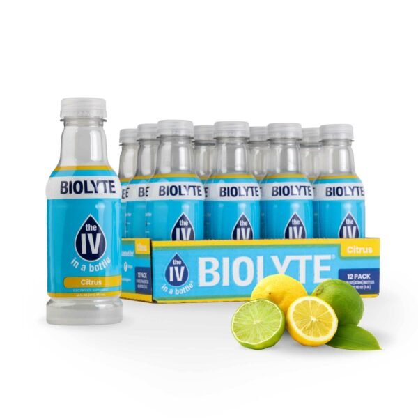 Version 1.0.0 Biolyte Citrus The IV in a Bottle Electrolyte Supplement Drink Bottle (16 oz)