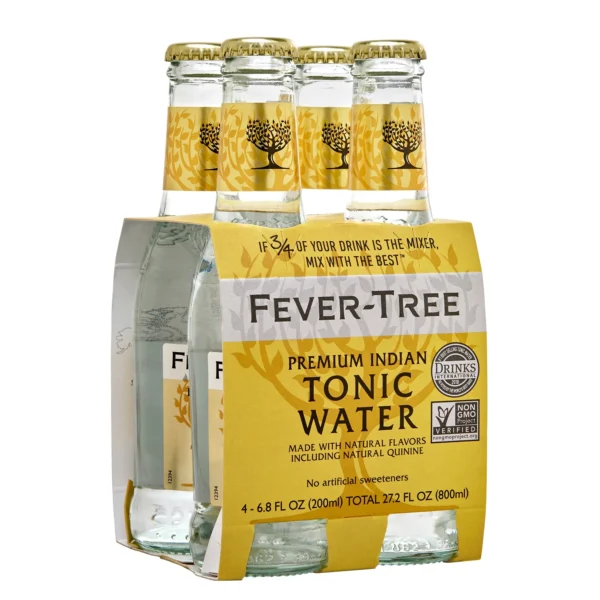 Fever-Tree Premium Indian Tonic Water Bottles (6.8 fl oz x 4 ct)