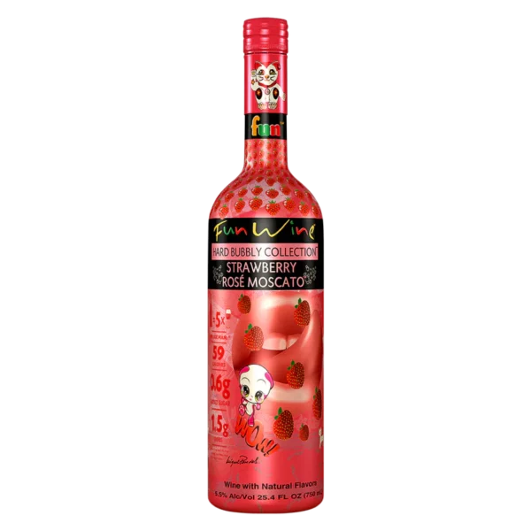 Fun Wine Hard Bubbly Collection Strawberry Rose Moscato Bottle (750 ml)