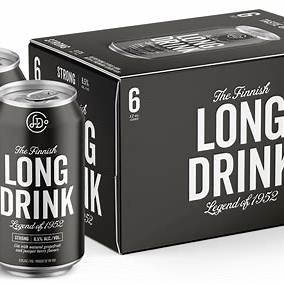 The Finnish Long Drink Gluten Free Strong Citrus Gin Cocktail Cans (12 fl oz x 6 ct)